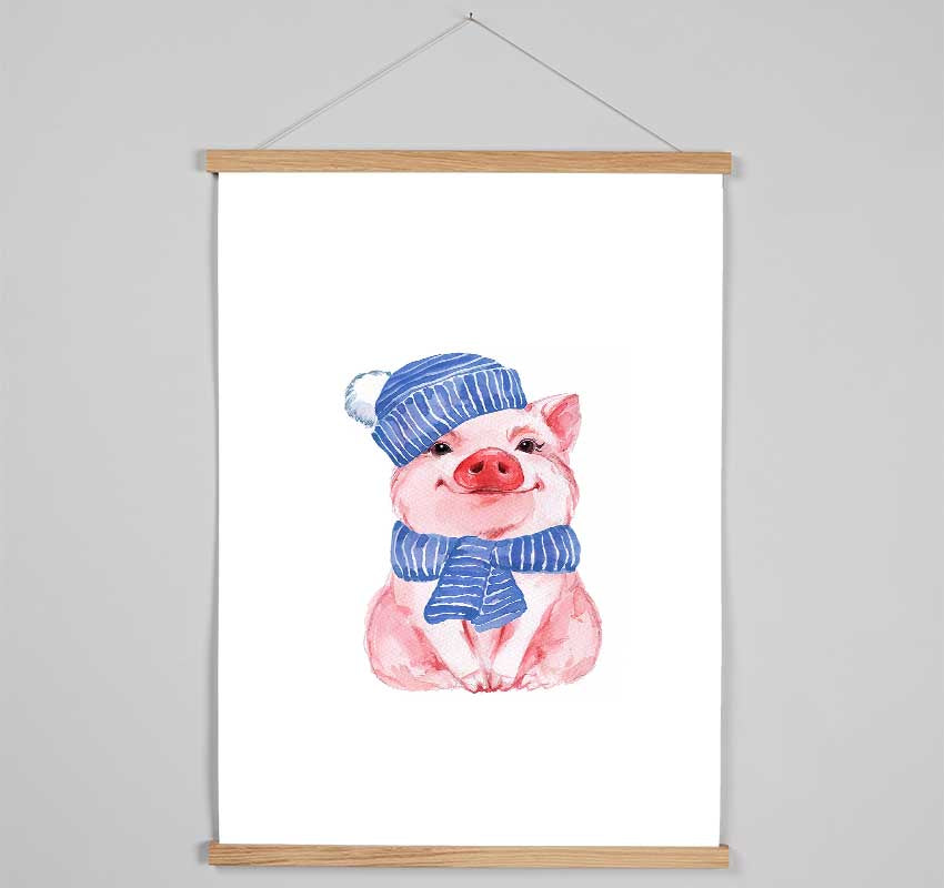 Winter Piggy Love Hanging Poster - Wallart-Direct UK