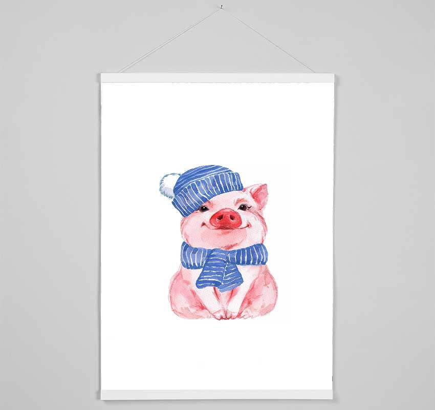Winter Piggy Love Hanging Poster - Wallart-Direct UK