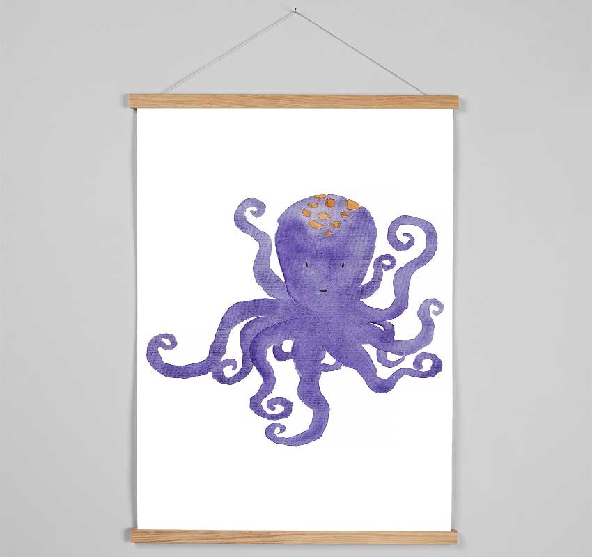 Purple Octopus Hanging Poster - Wallart-Direct UK