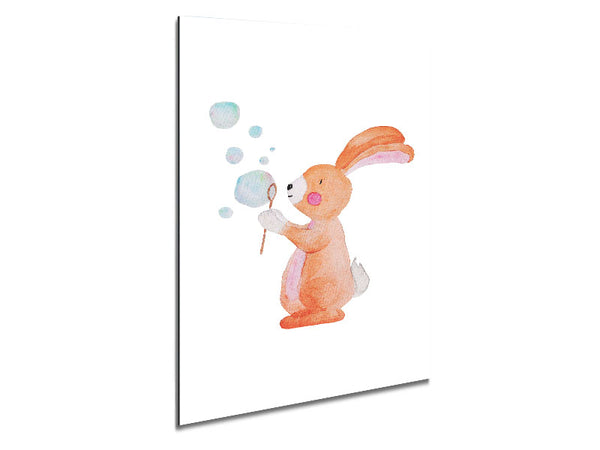 Bunny Bubble Love Metal Print