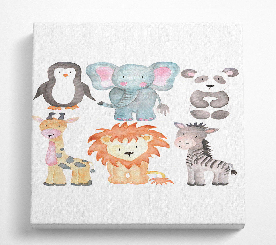 A Square Canvas Print Showing Safari Love Square Wall Art