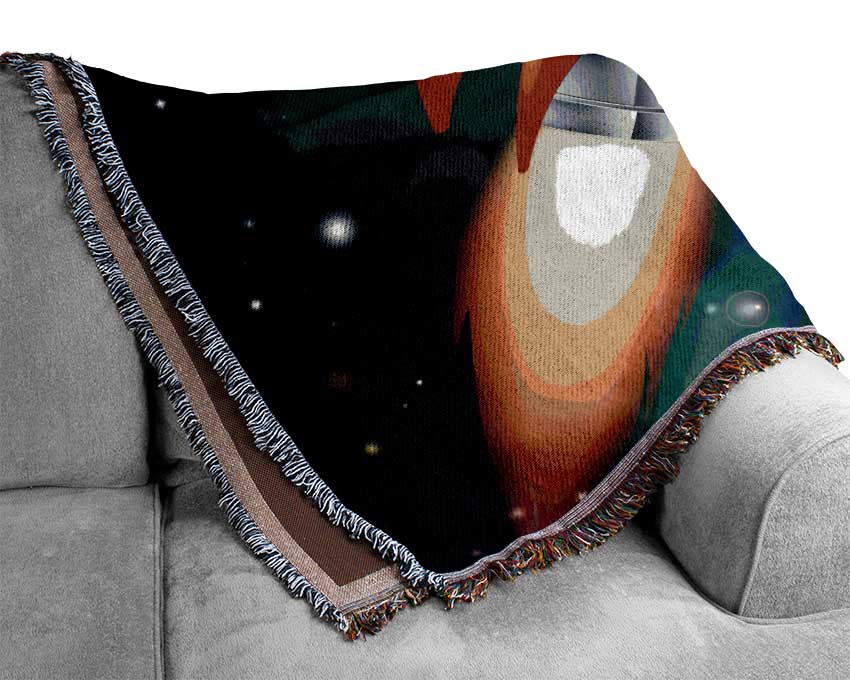 Spaceship Planets Woven Blanket