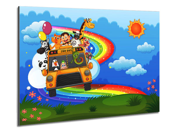 Regenbogen-Zoo-Bus