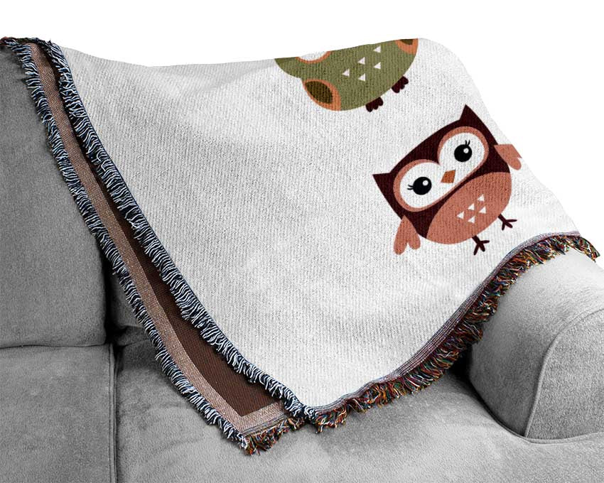 Owl Friends Woven Blanket
