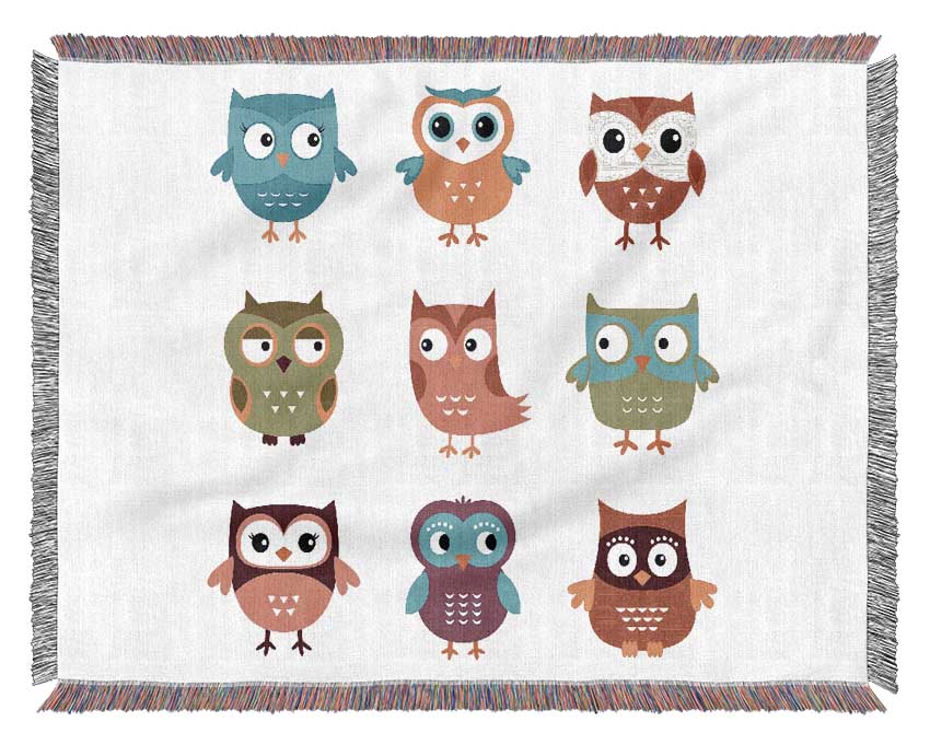 Owl Friends Woven Blanket