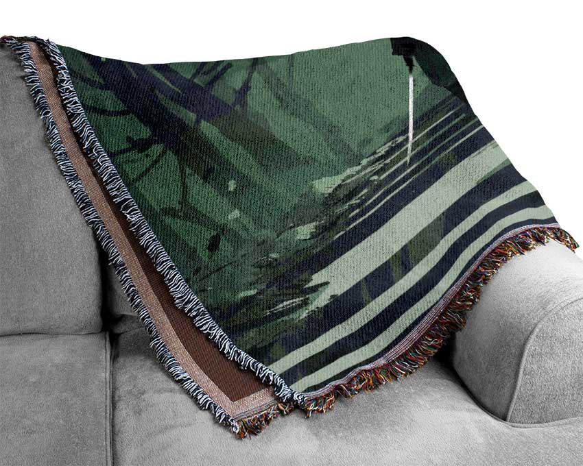 Samurai Warrior Sun Woven Blanket