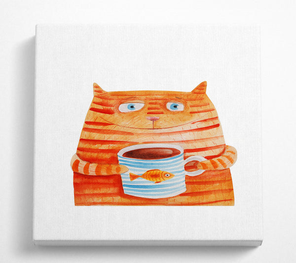 A Square Canvas Print Showing Tom Cat Drink Square Wall Art