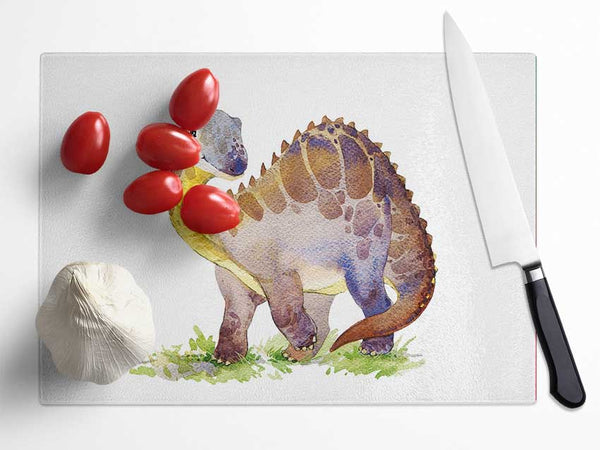 Smiling Dino Glass Chopping Board