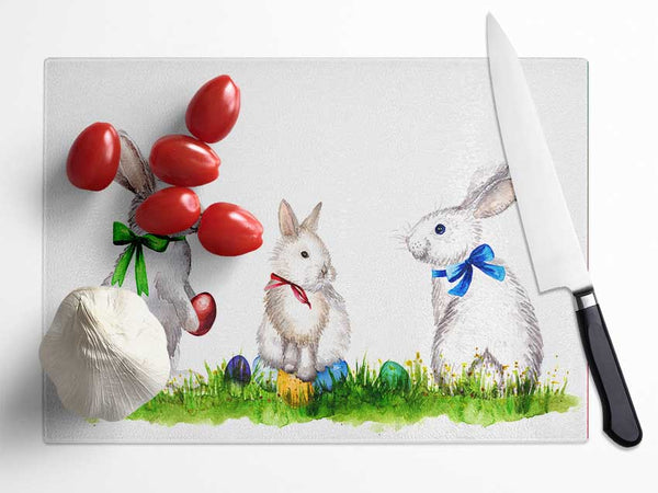 Easter Egg Surprise Glass Chopping Board
