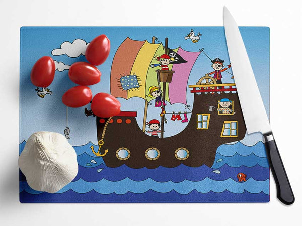 Pirates At Sea Glass Chopping Board