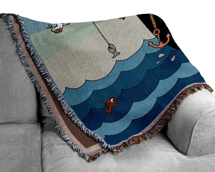 Pirates At Sea Woven Blanket