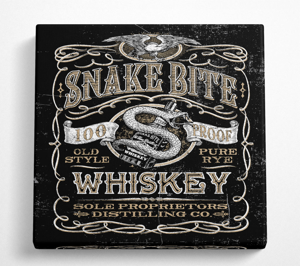 A Square Canvas Print Showing Snake Bite Whiskey Square Wall Art