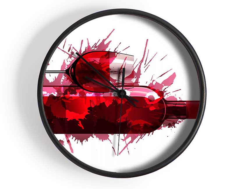 Red Wine Splash Clock - Wallart-Direct UK