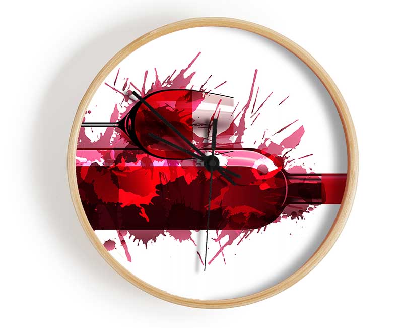 Red Wine Splash Clock - Wallart-Direct UK