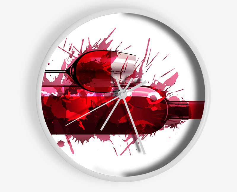 Red Wine Splash Clock - Wallart-Direct UK