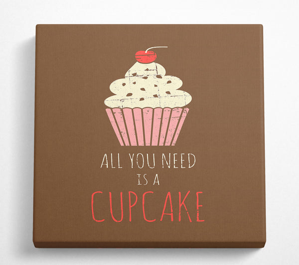 A Square Canvas Print Showing Cupcake 3 Square Wall Art