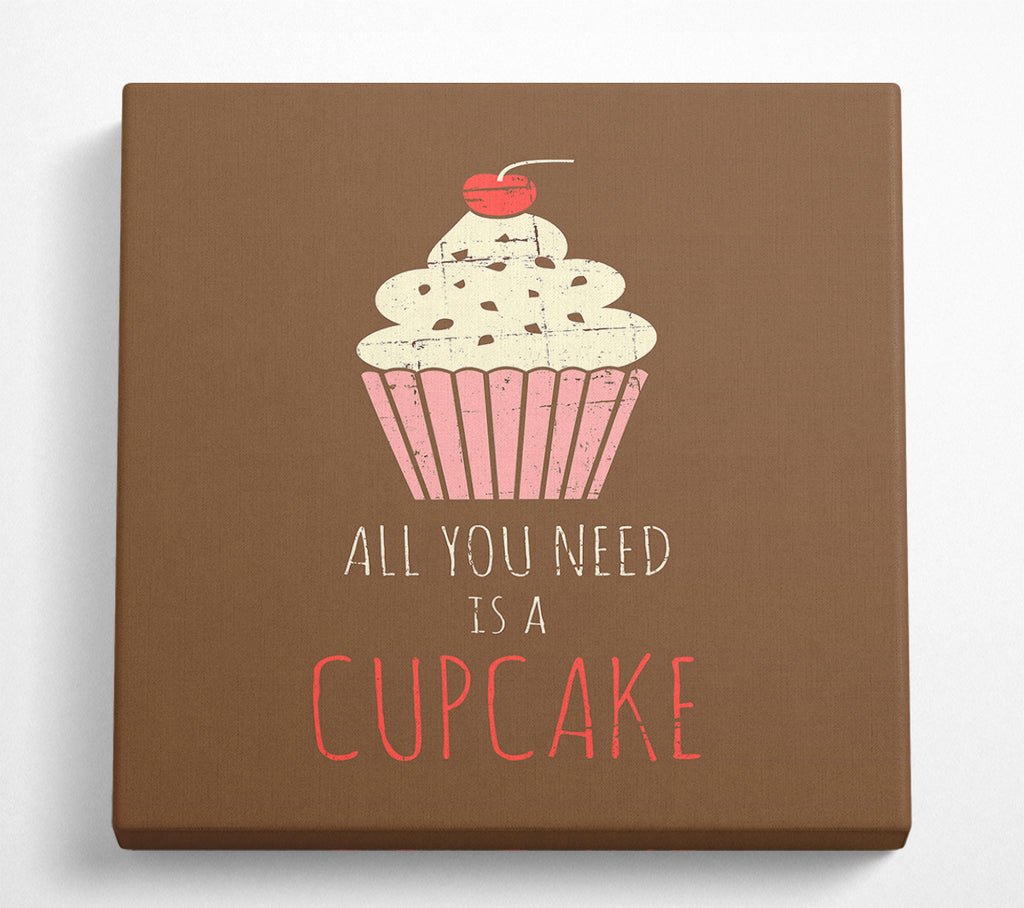 A Square Canvas Print Showing Cupcake 3 Square Wall Art