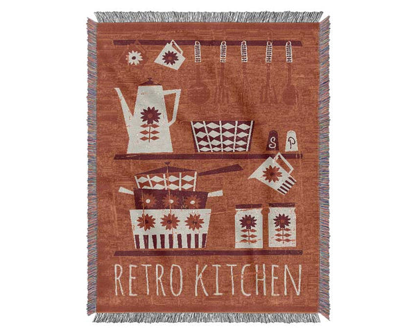 Retro Kitchen 1 Woven Blanket