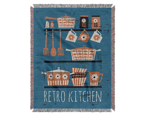 Retro Kitchen 2 Woven Blanket