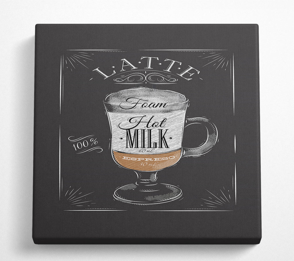 A Square Canvas Print Showing Latte Coffee 1 Square Wall Art