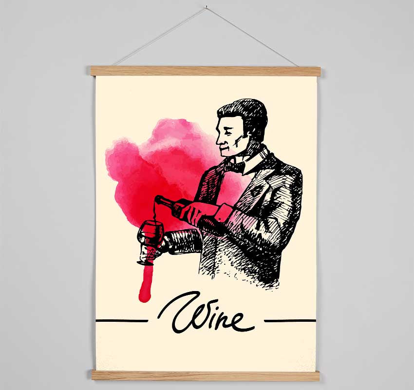 Wine Pourer Hanging Poster - Wallart-Direct UK