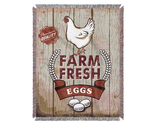 Farm Fresh Eggs Woven Blanket