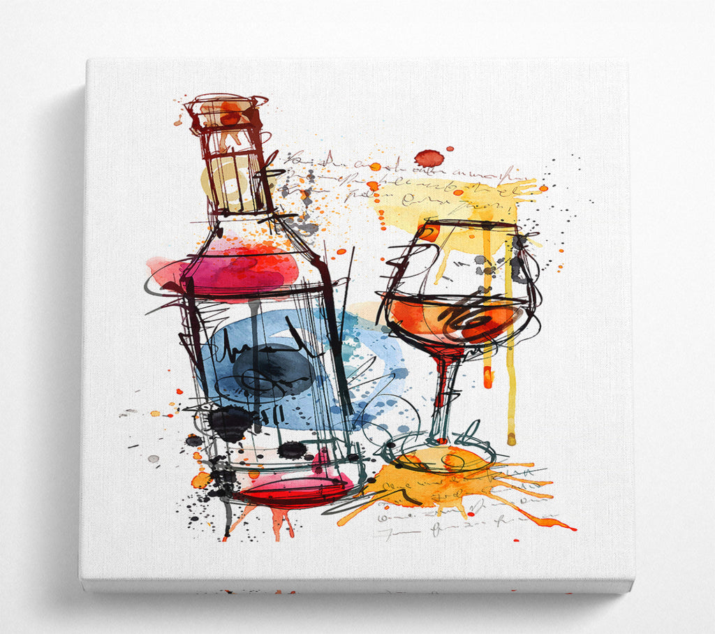 A Square Canvas Print Showing Wine Party Square Wall Art