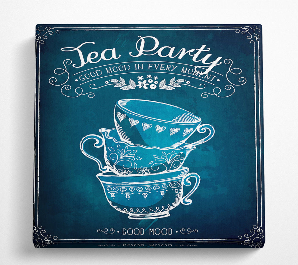 A Square Canvas Print Showing Tea Party 1 Square Wall Art
