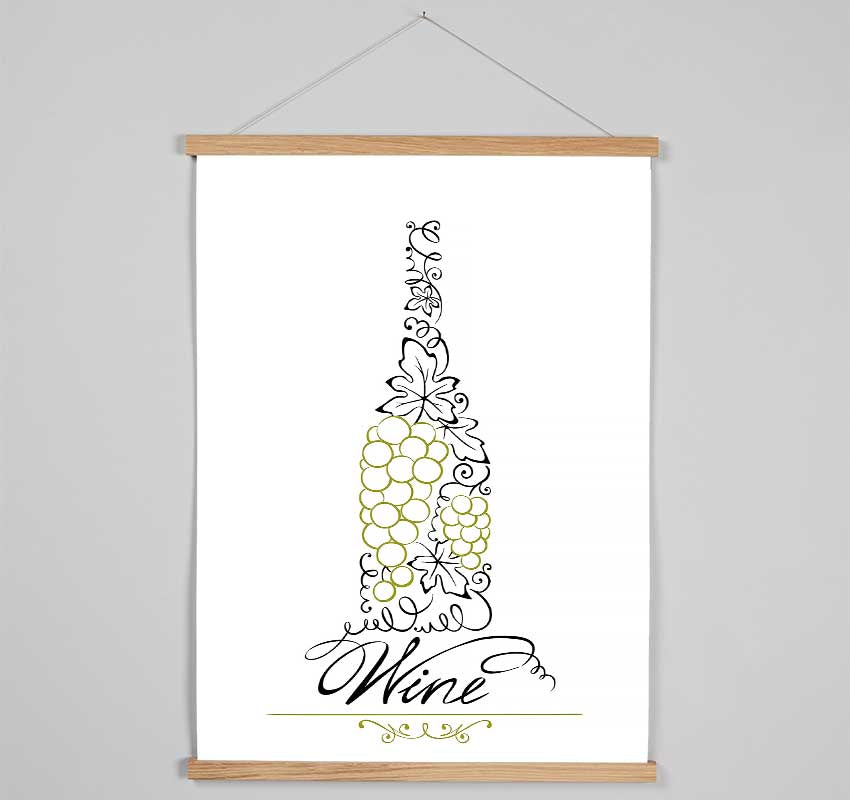 White Wine Grapes Hanging Poster - Wallart-Direct UK