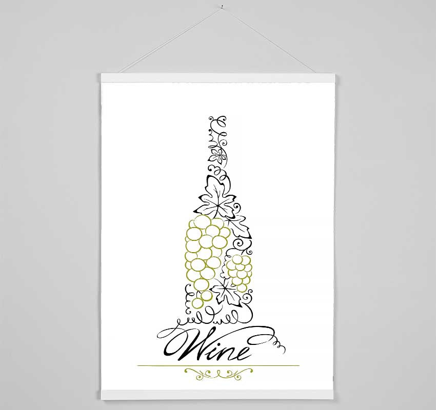 White Wine Grapes Hanging Poster - Wallart-Direct UK