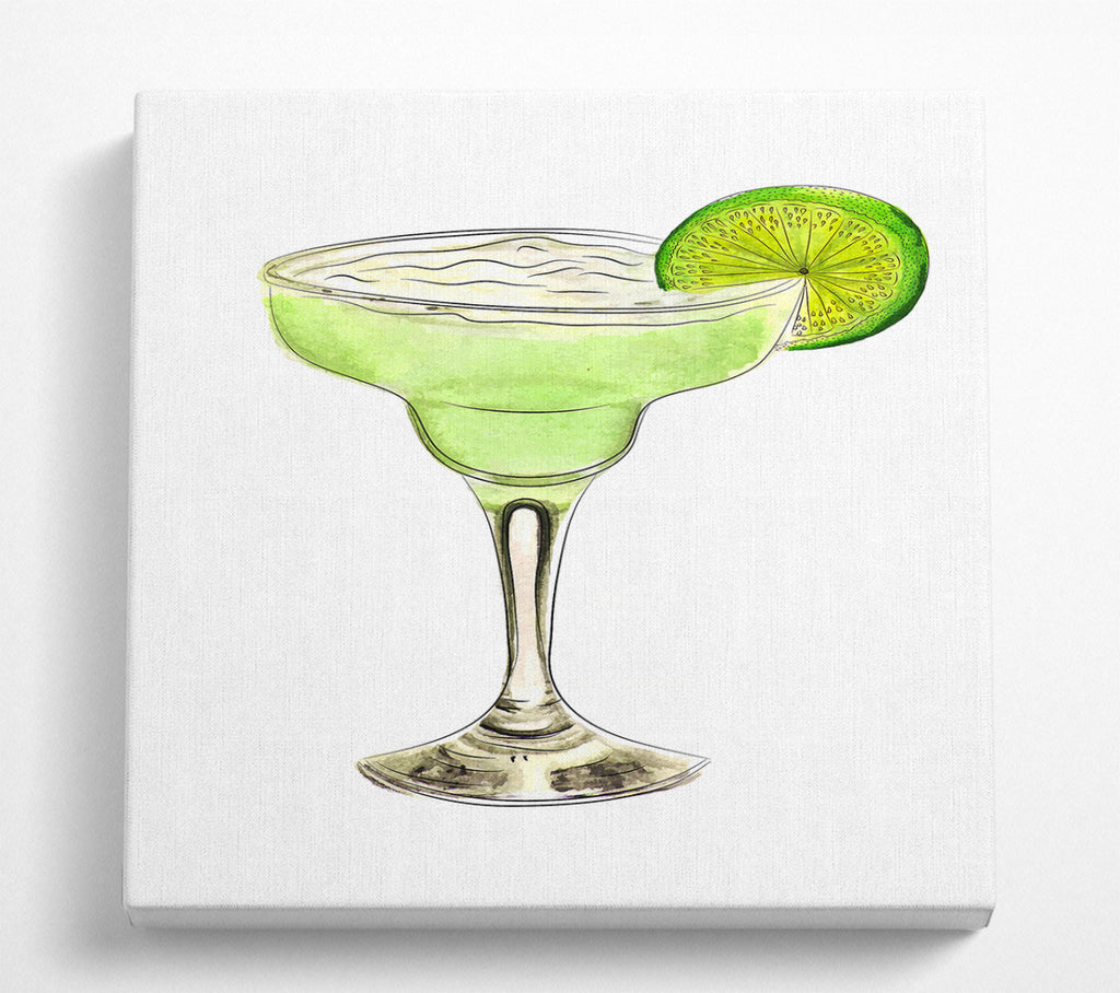 A Square Canvas Print Showing Margarita Cocktail 1 Square Wall Art