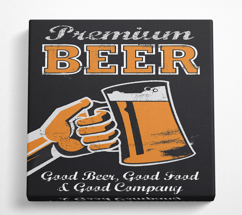 A Square Canvas Print Showing Beer Time 4 Square Wall Art