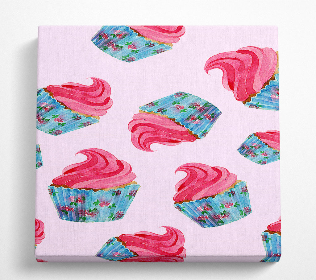 A Square Canvas Print Showing Cupcake 5 Square Wall Art