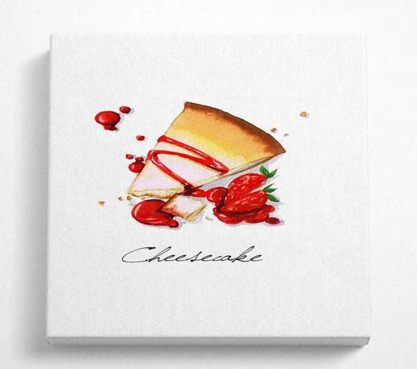 A Square Canvas Print Showing Strawberry Cheesecake Square Wall Art