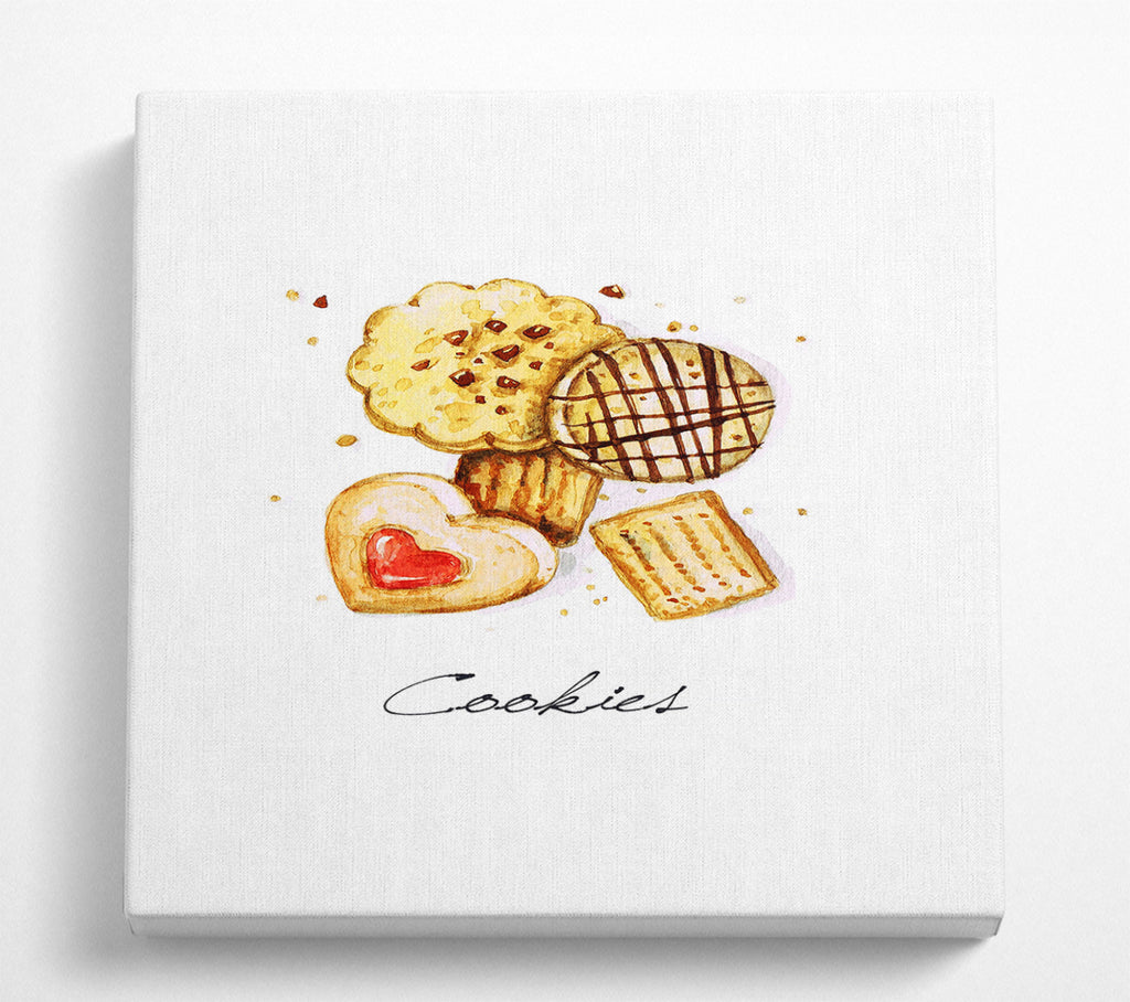 A Square Canvas Print Showing Biscuit Cookie Delight Square Wall Art