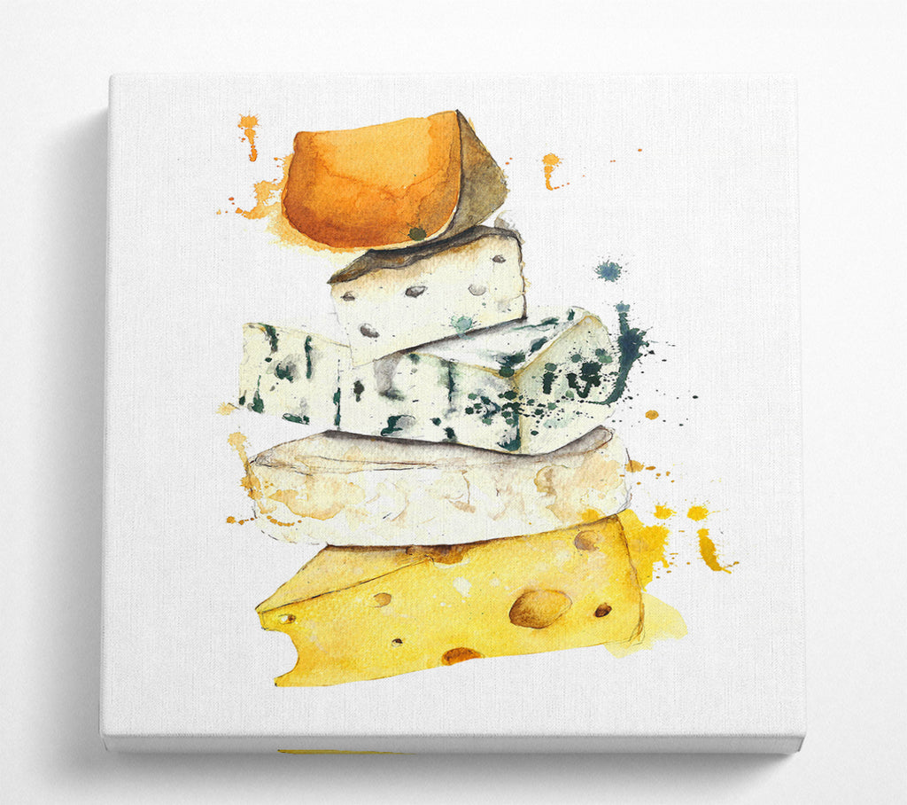 A Square Canvas Print Showing Cheese Selection Square Wall Art