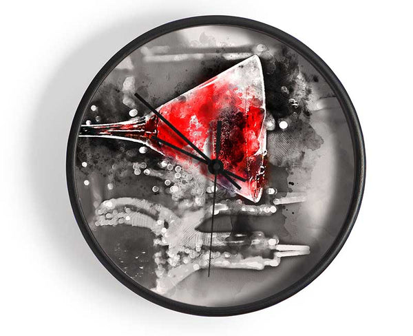 Red Cocktail Clock - Wallart-Direct UK