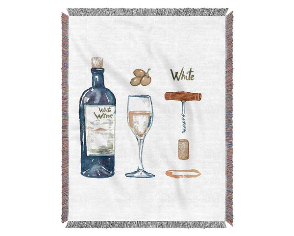 White Wine Tools Woven Blanket