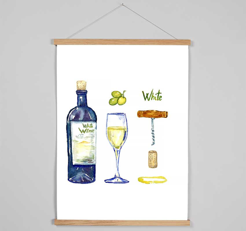 White Wine Tools Hanging Poster - Wallart-Direct UK