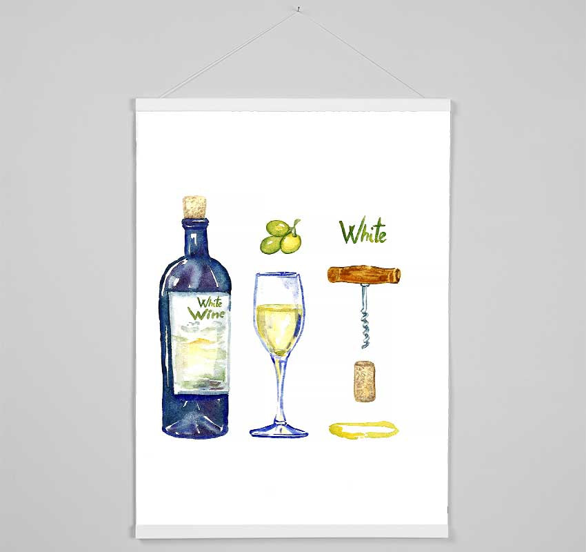 White Wine Tools Hanging Poster - Wallart-Direct UK