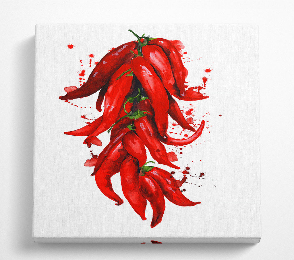 A Square Canvas Print Showing Bunch Of Chilis Square Wall Art