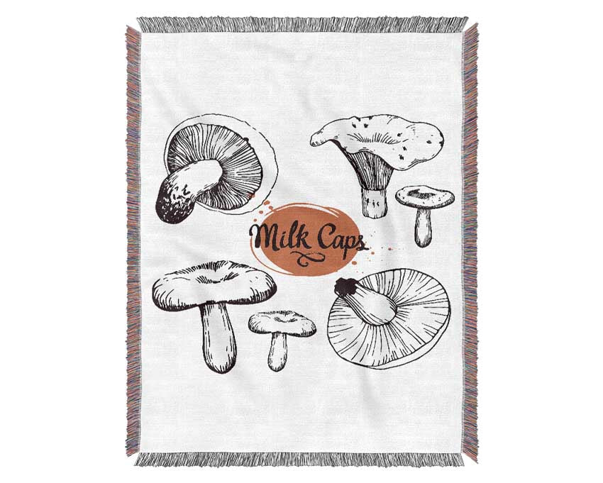 Milk Cap Mushrooms Woven Blanket