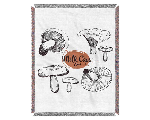 Milk Cap Mushrooms Woven Blanket