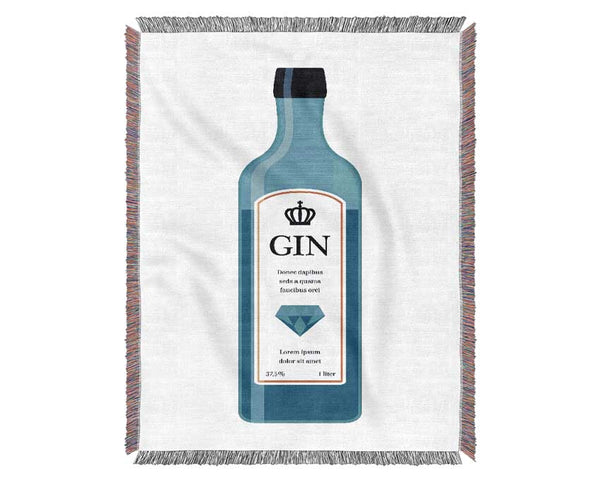 Gin Bottle Woven Blanket