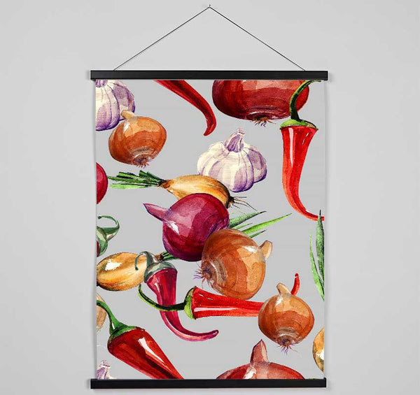 Vegetable Selection 4 Hanging Poster - Wallart-Direct UK