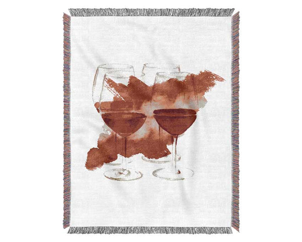 Red Wine Party Woven Blanket