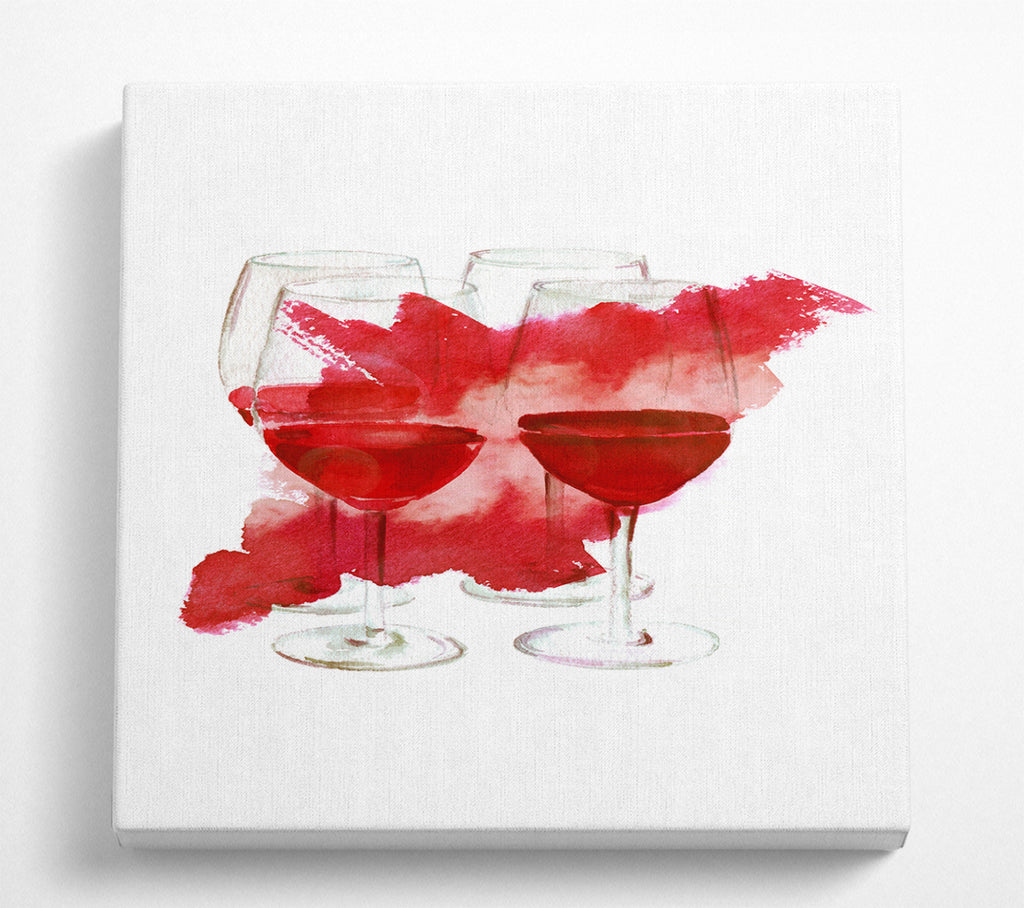 A Square Canvas Print Showing Red Wine Party Square Wall Art
