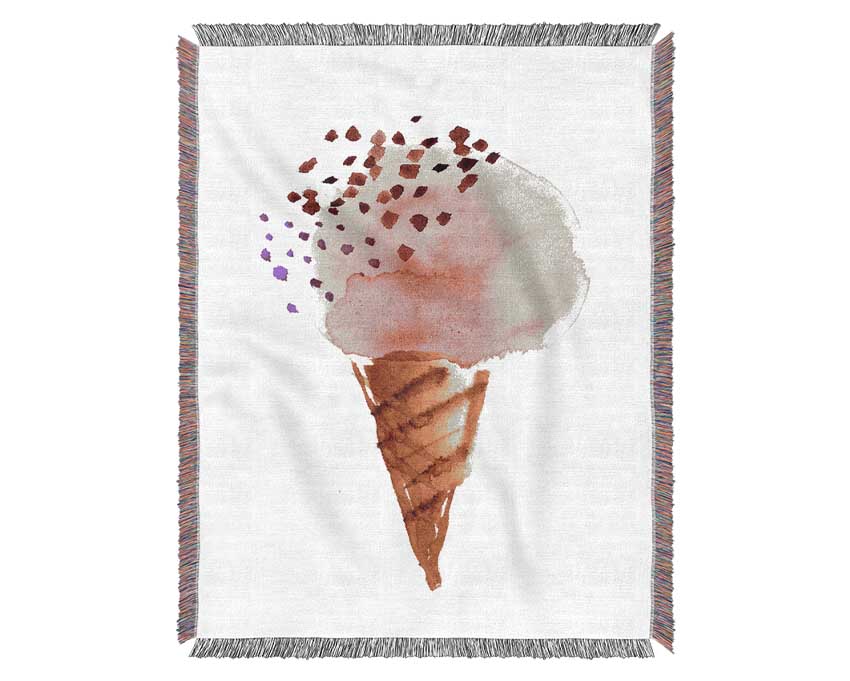 Strawberry Icecream Woven Blanket