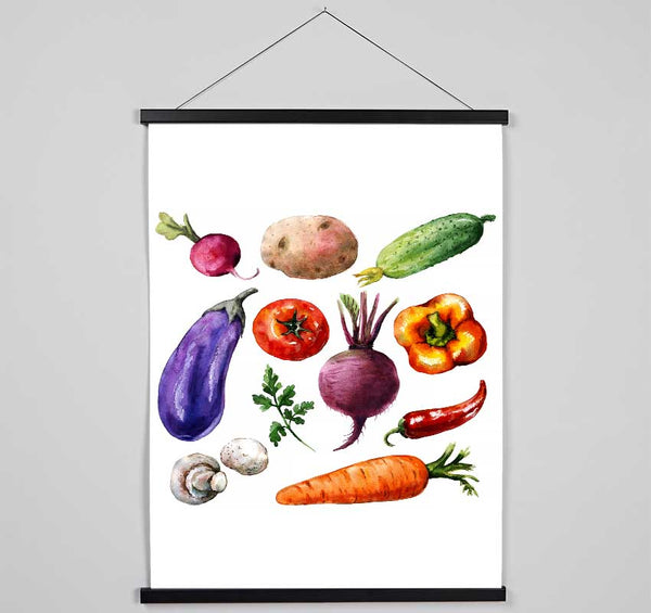 Vegetable Selection 2 Hanging Poster - Wallart-Direct UK