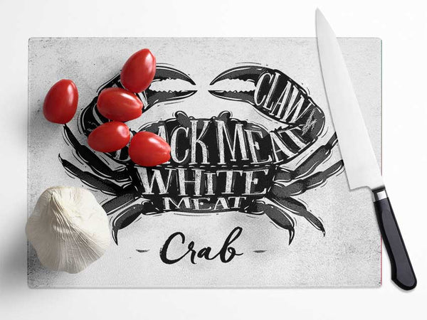 Crab meat Selection Glass Chopping Board